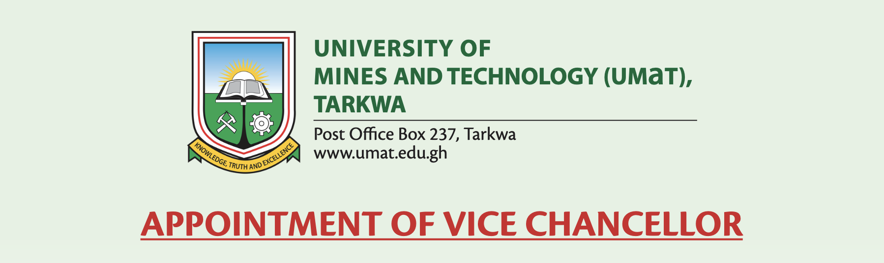 ADVERTISEMENT OF VICE CHANCELLOR POSITION